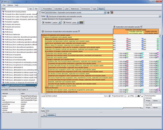 Exportación a Excel de los datos del informe XBRL