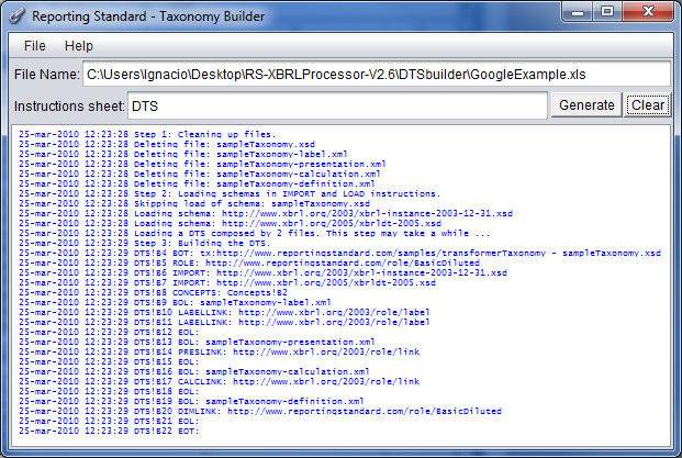 El Generador de Taxonomías de Reporting Standard