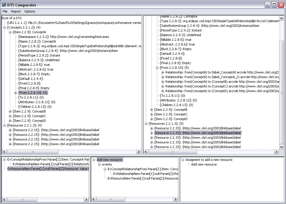 Software comparador de taxonomías - Captura de pantalla