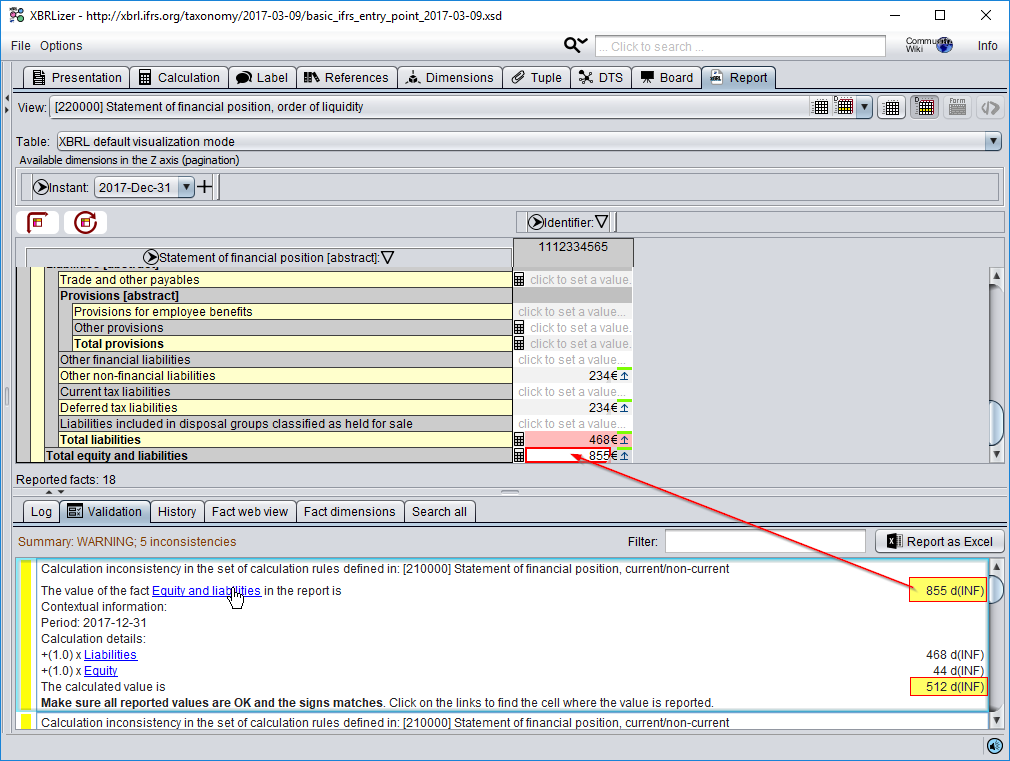 Final output. The Excel has been exported correctly to XBRL report. We can see this report on XBRLizer. We can proceed with the valdiation process