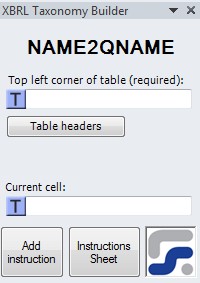 La ventana para definir los parametros de la instruccion NAME2QNAME